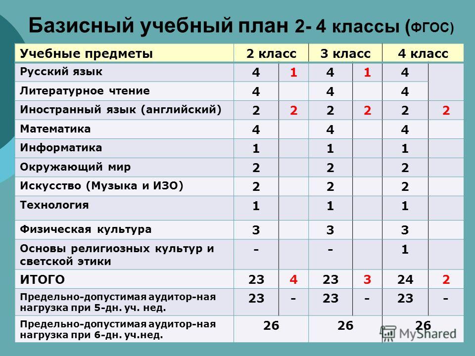 Какие предметы в 6