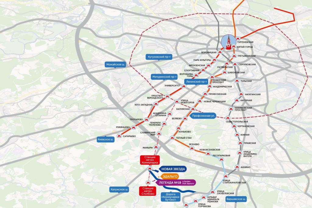 жк новое внуково на карте москвы метро ближайшее